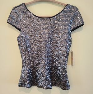 GB Sequin Peplum Top